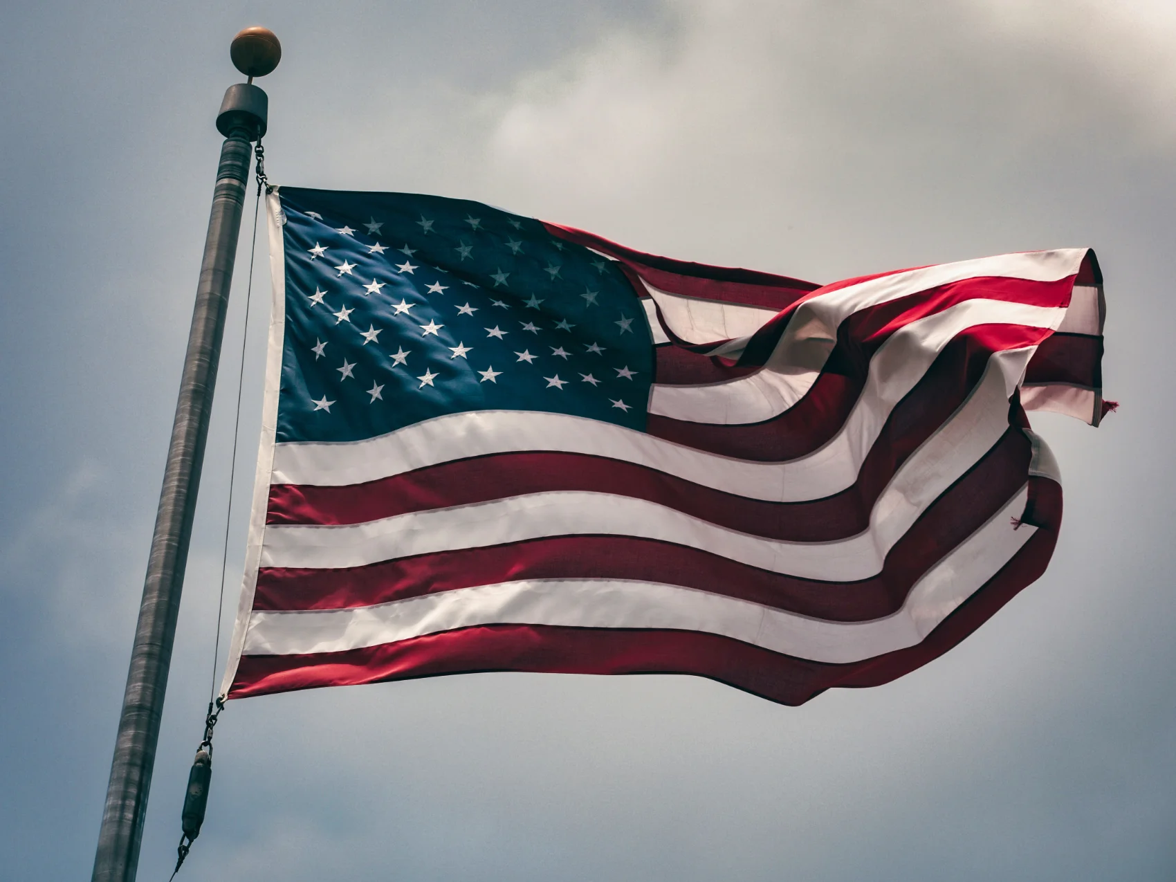 American flag flying in the wind